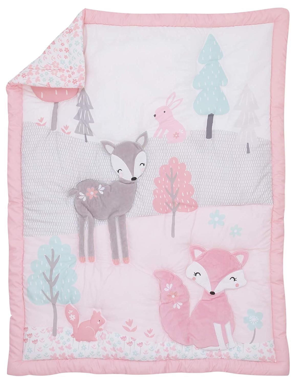 NoJo Sweet Forest Friends 4-Piece Crib Bedding Set