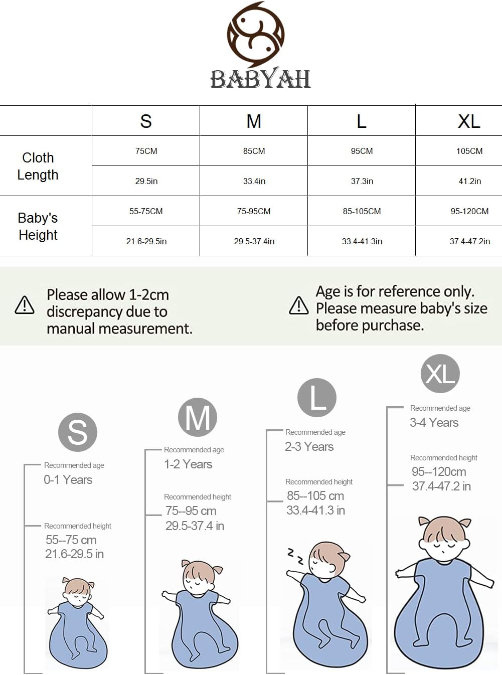 Babyah Kids Wearable Blanket with Detachable Sleeves