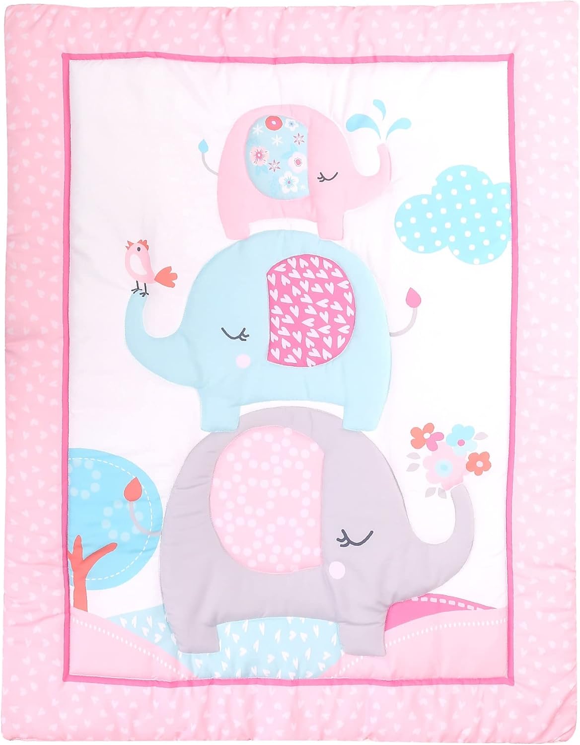 Baby Bees 4-Piece Baby Elephant Crib Bedding Set