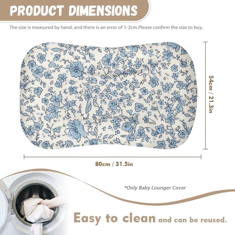 Daulesho Blue Ditsy Floral Crib Sheets for Boys or Girls