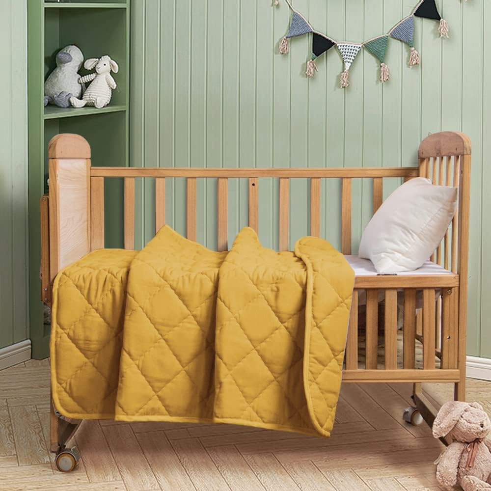 FLXXIE Toddler Quilt 39x47 Inches Yellow