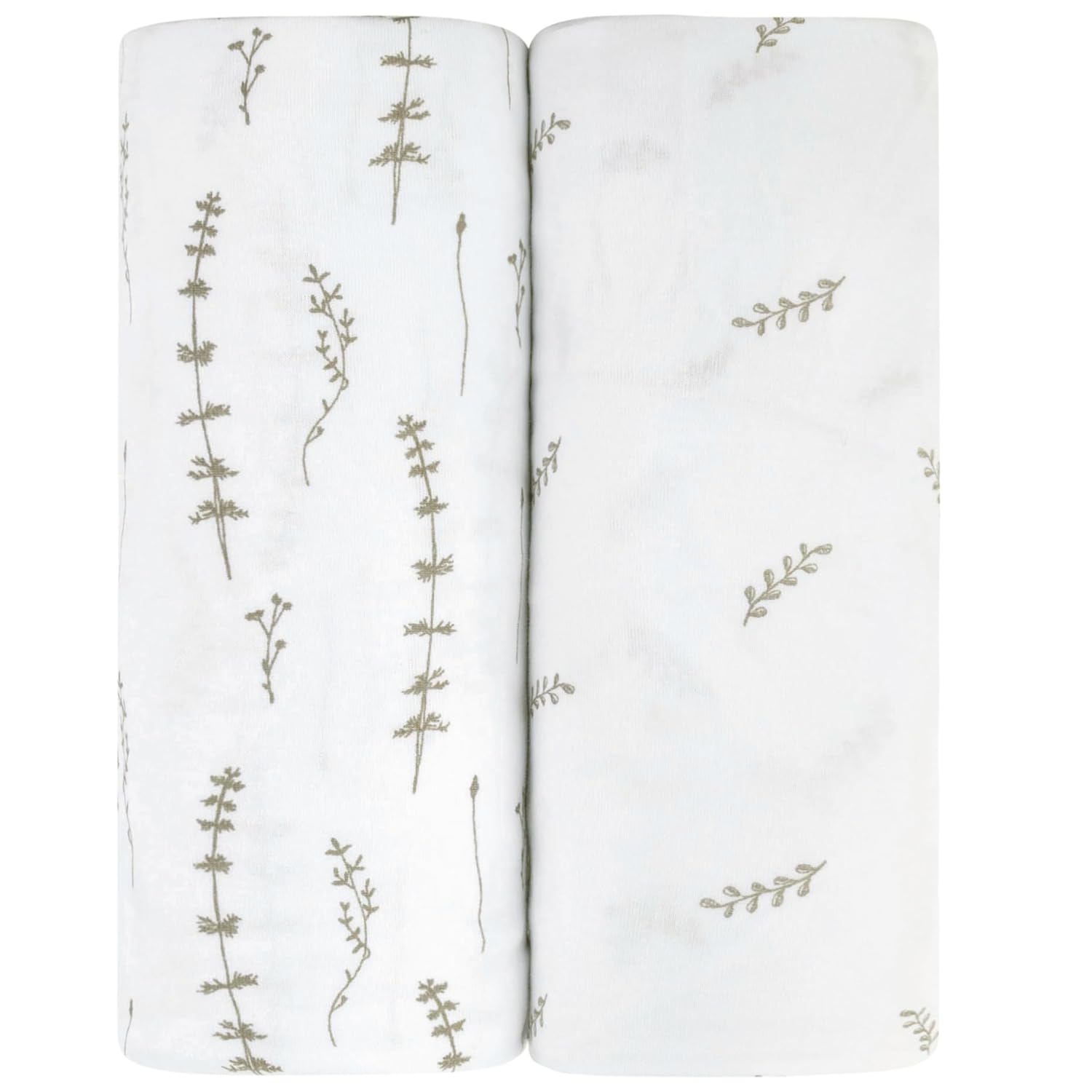 Elys Co Bassinet Sheets Set 2 Pack Forest Grey Floral