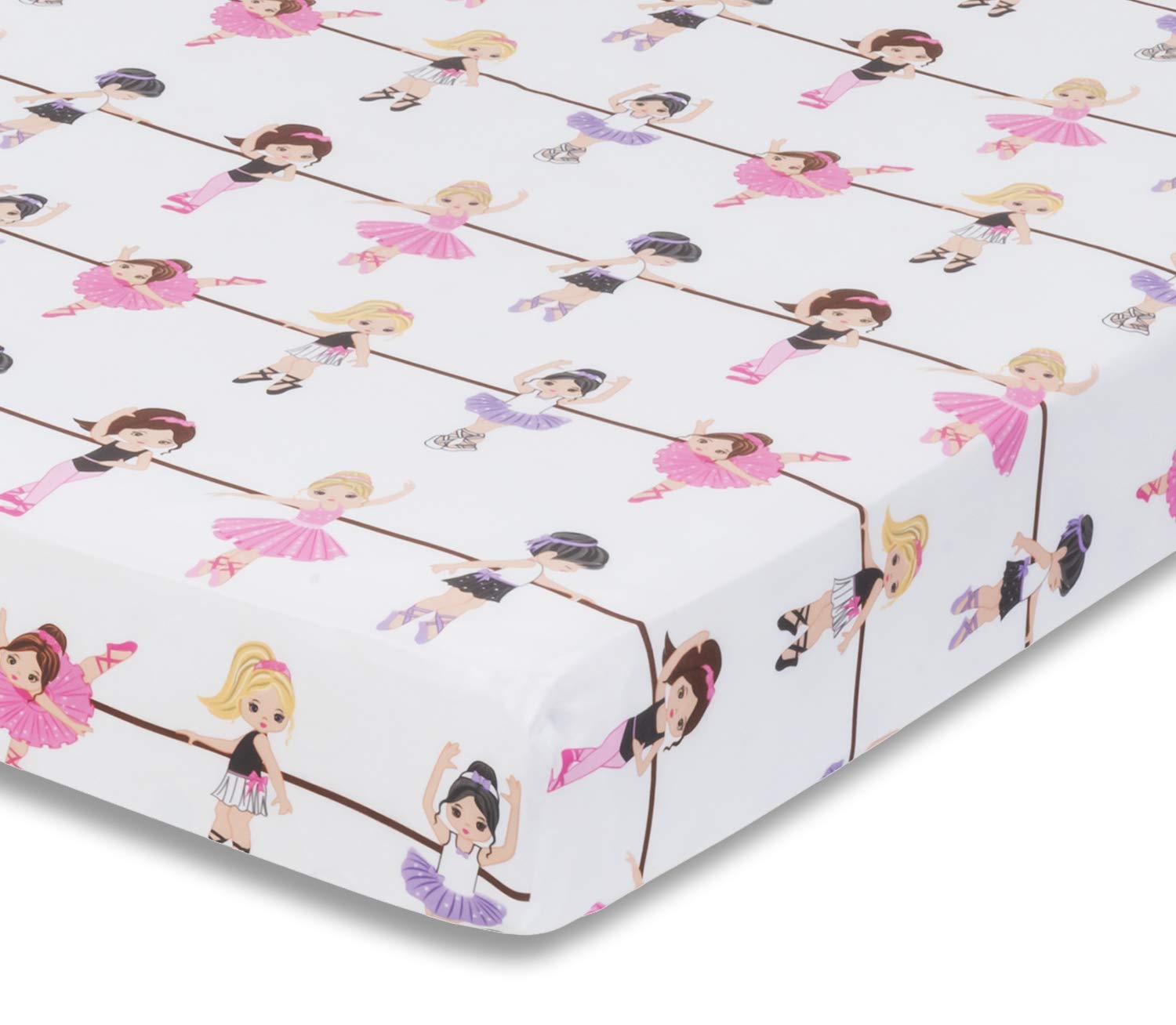 EVERYDAY KIDS Baby Girl Crib Sheet Born to Dance Ballerina