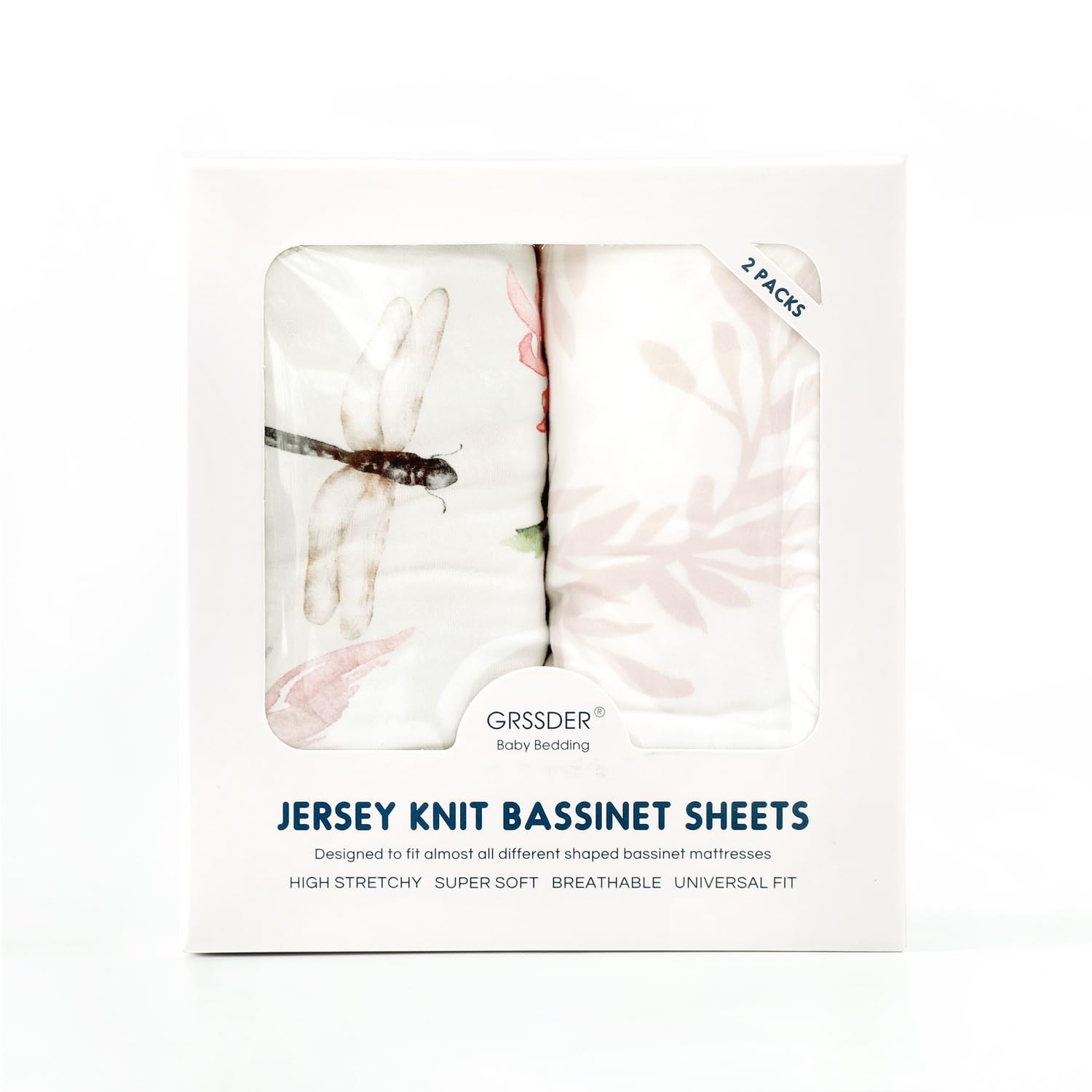 GRSSDER Stretch Fitted Bassinet Sheet Set 2 Pack