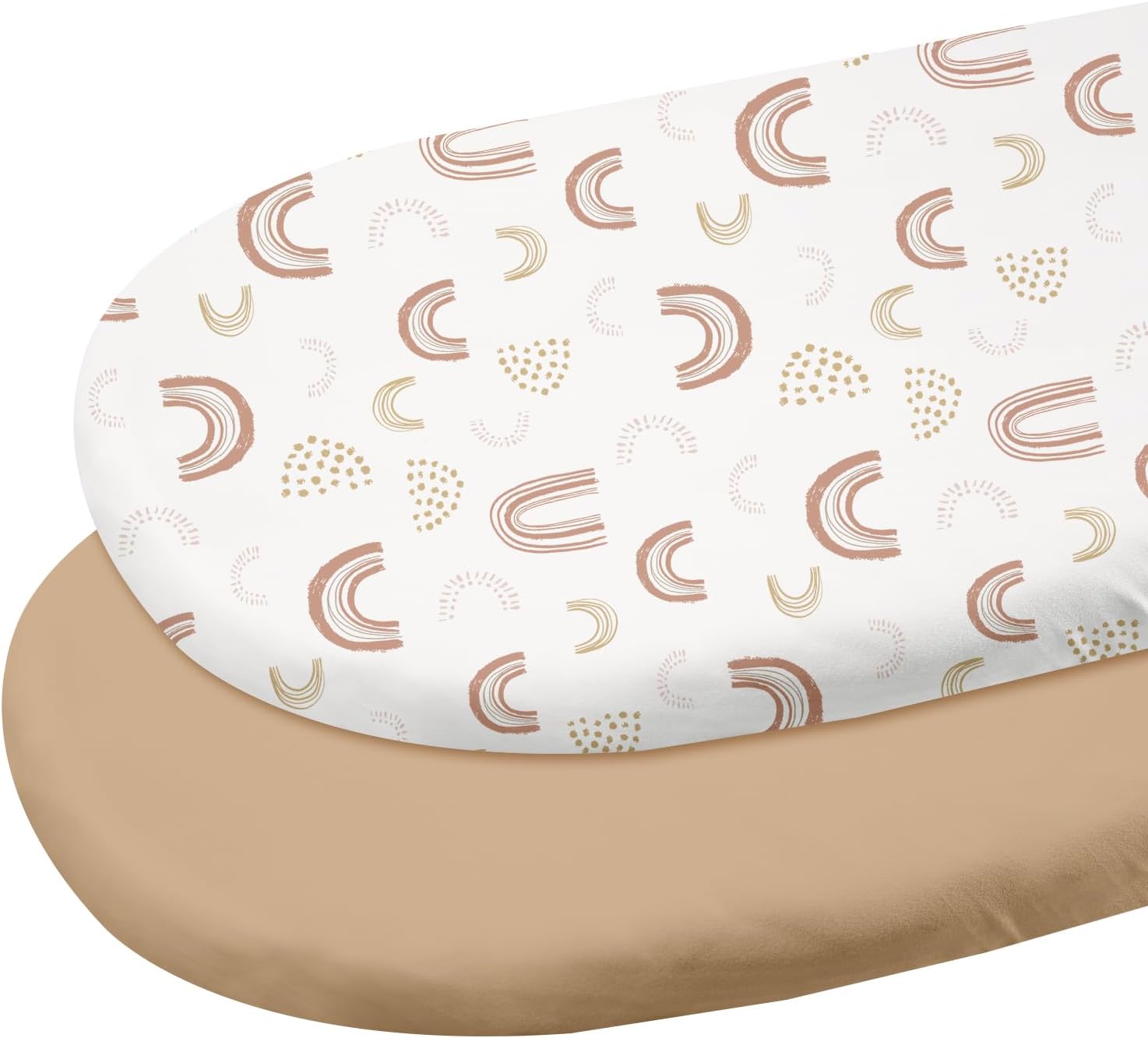 GLLQUEN Baby Bassinet Sheets 2 Pack - 33x17 Khaki