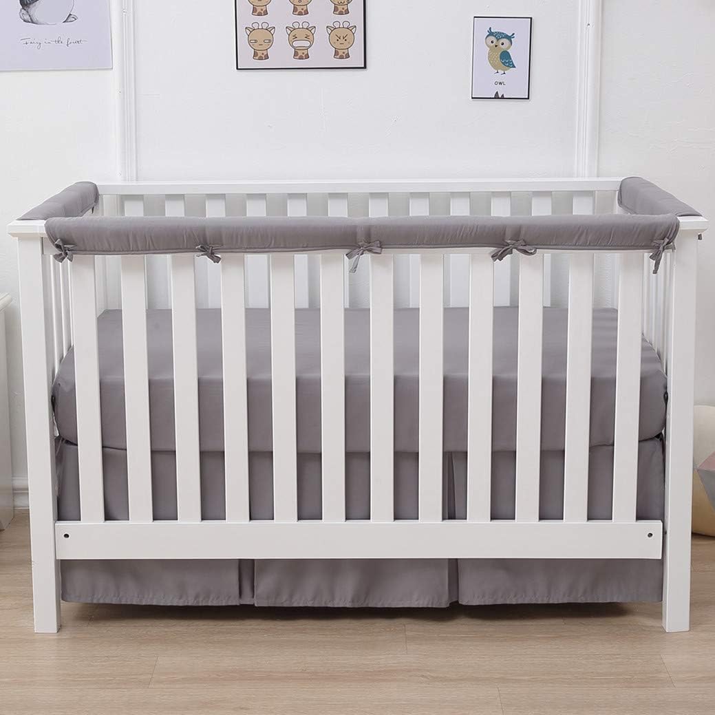 Belsden 2 Pack Crib Skirts with Split Corners Grey Black