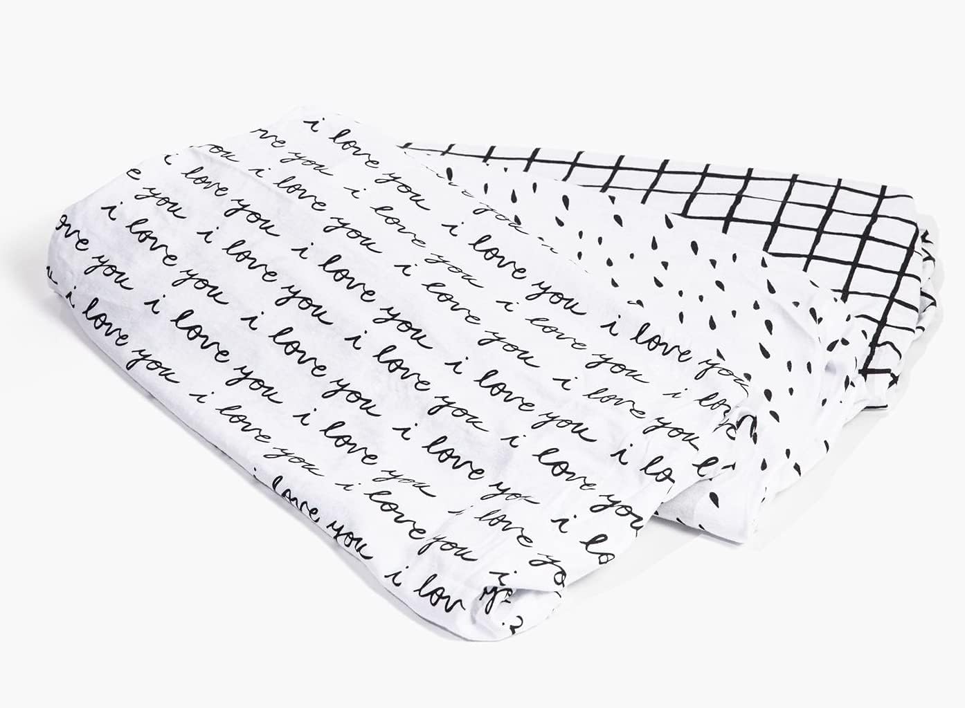 3 Fitted Bassinet Sheets Black White Set - OEKO-TEX Cotton 1