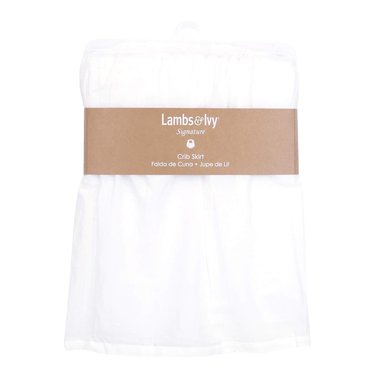 Lambs Ivy Signature White Cotton Voile Crib Skirt