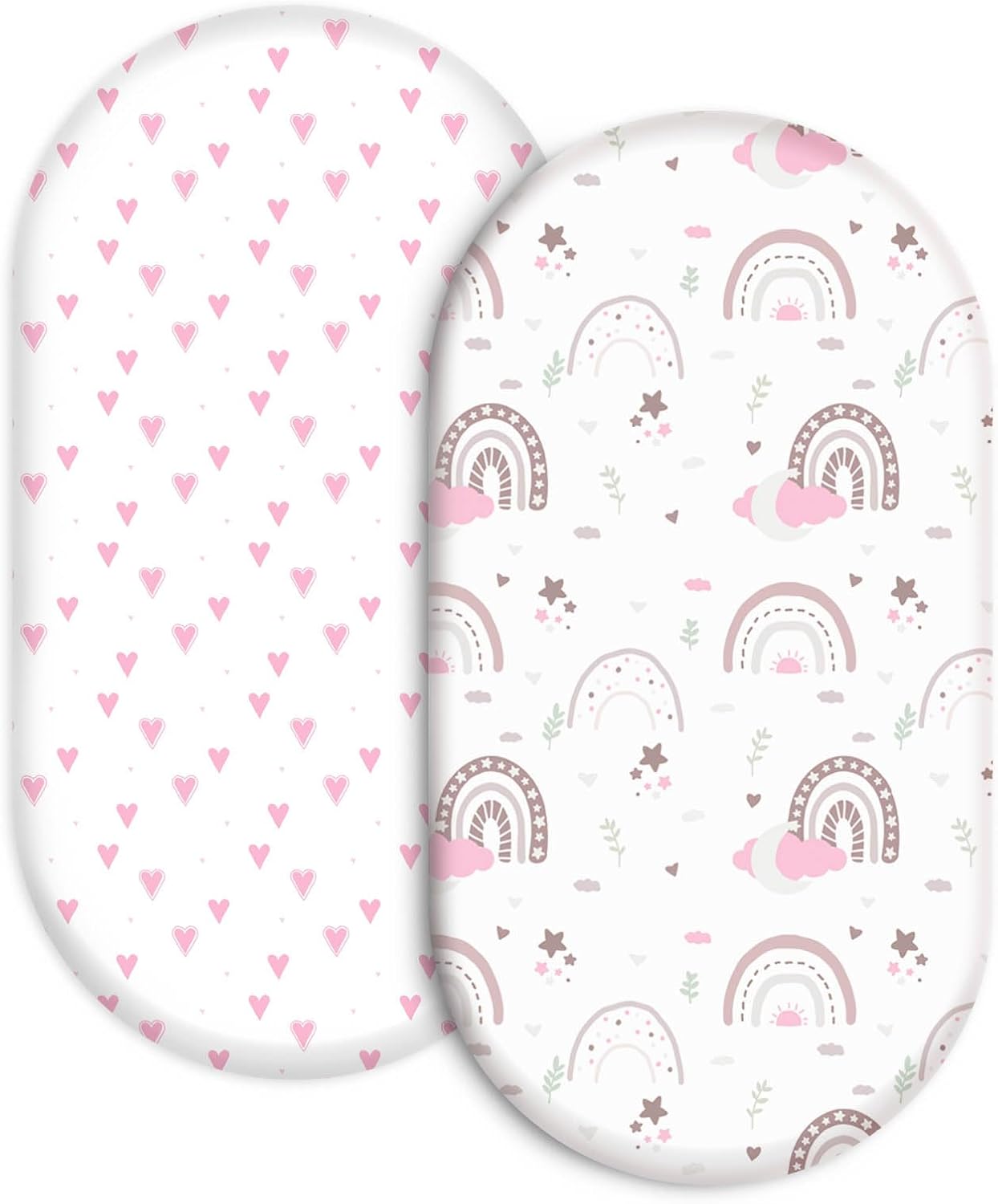Soarwg Kids Bassinet Sheets 2-Pack Soft Breathable