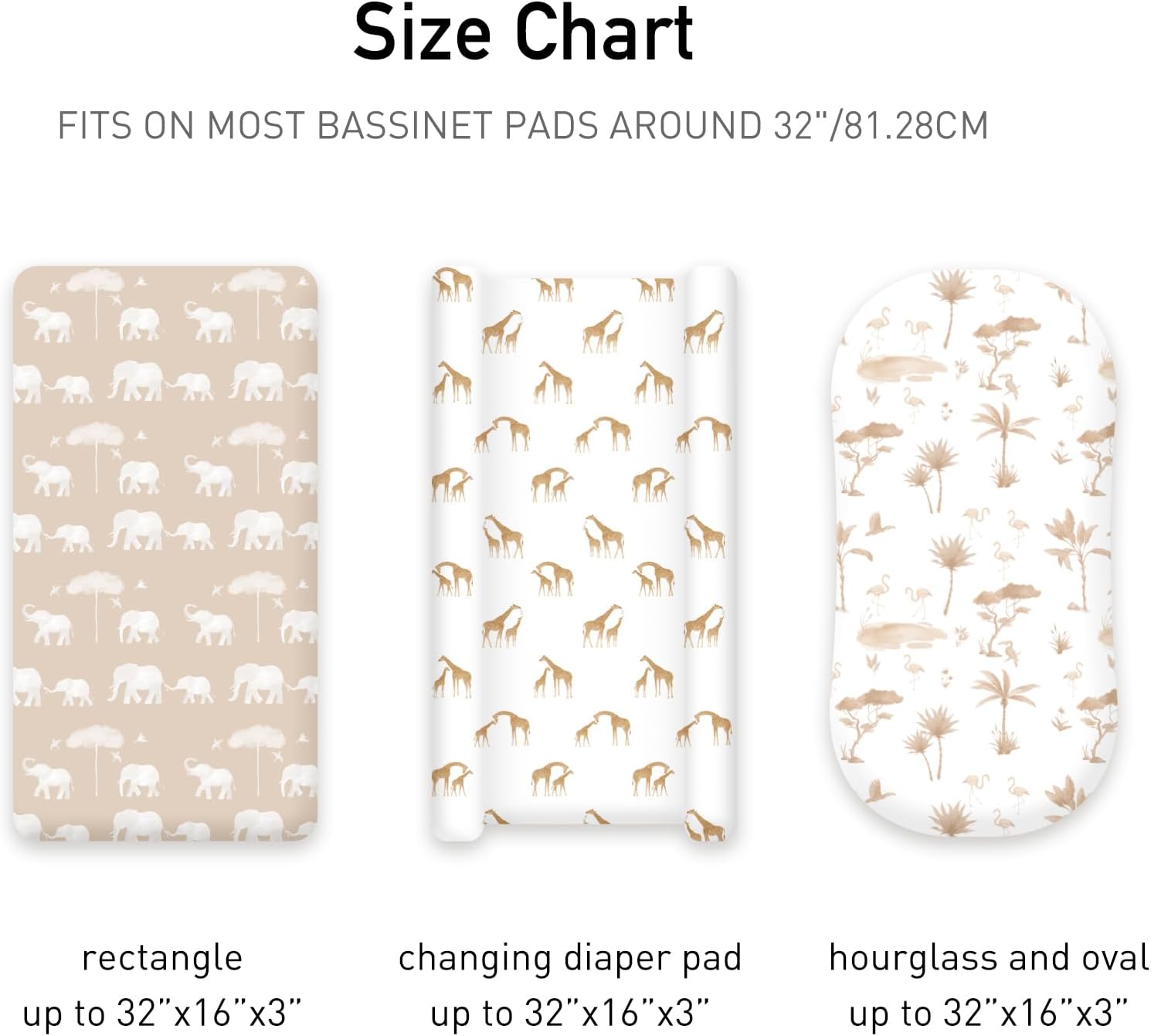 CIVARUA KIDS Stretchy Ultra Soft Bassinet Sheet Set 3-Pack 1
