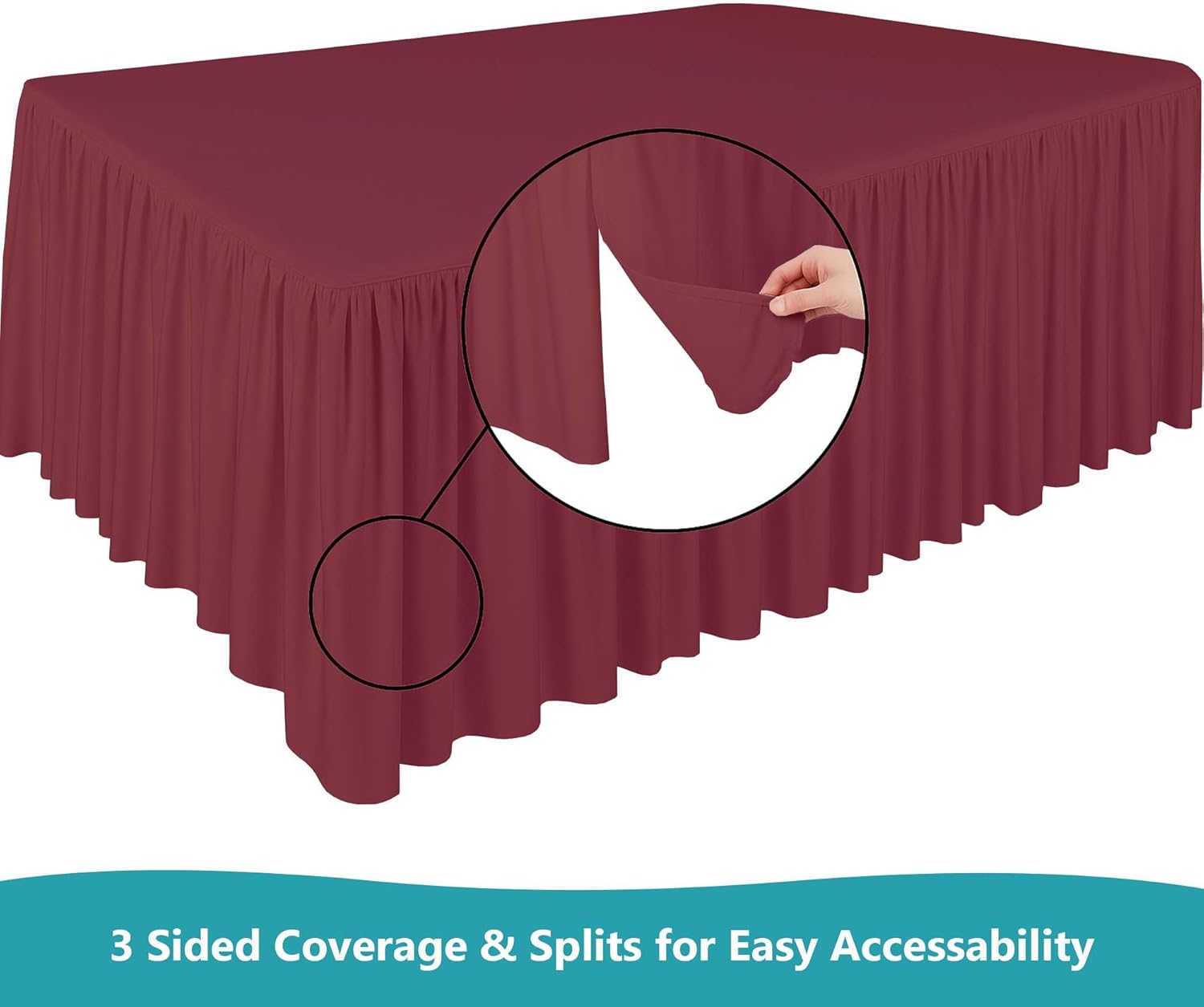 Burgundy Crib Bed Skirt for Boys Girls 14 Drop