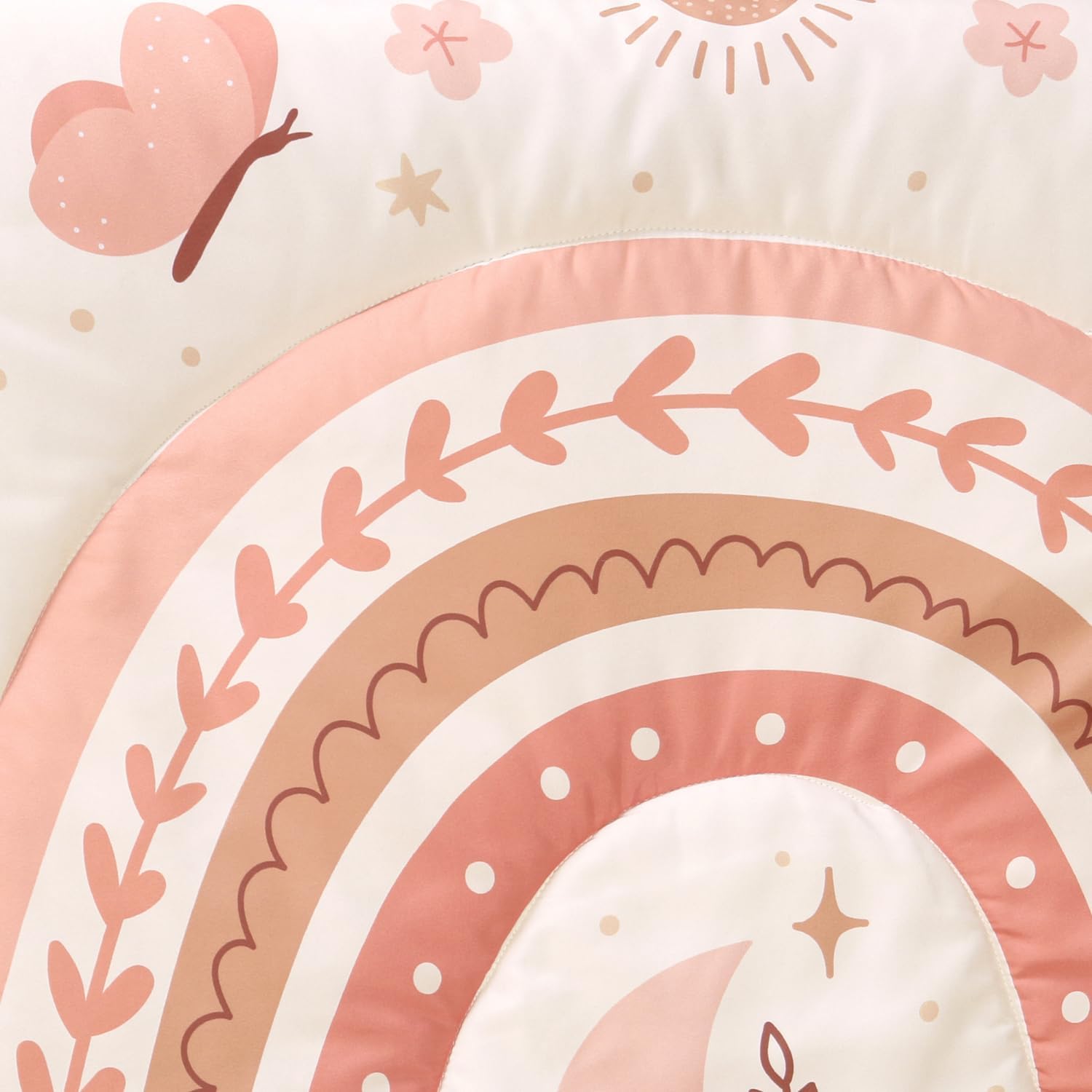 The Peanutshell 3-Piece Boho Rainbow Crib Bedding Set for Girls