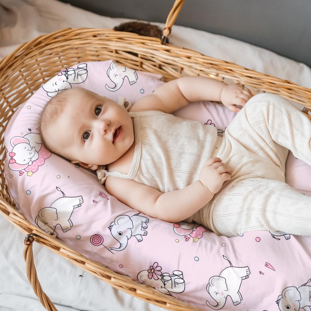 FIGEPO 4 Pack Baby Girl Bassinet Sheets Set