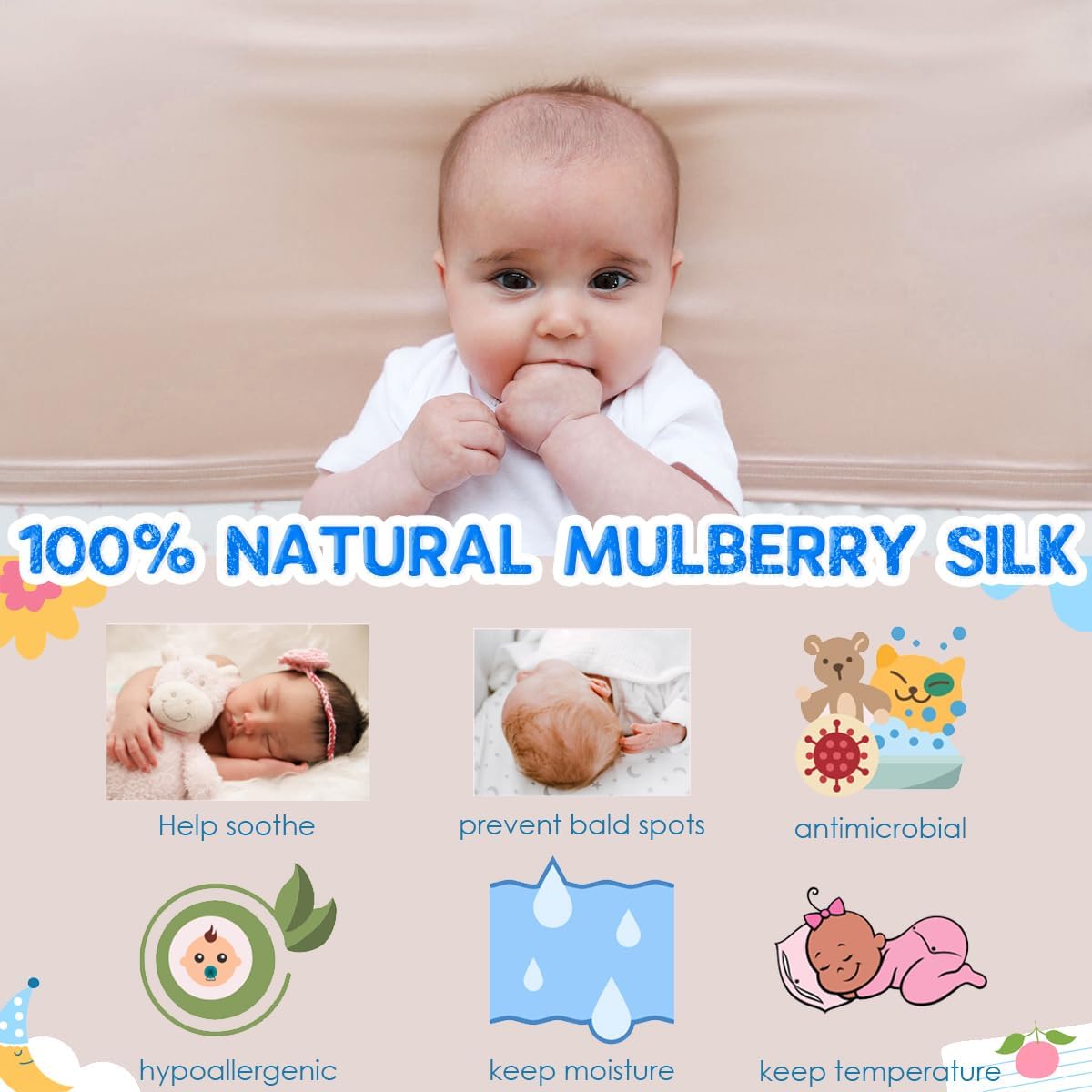 PROMEED Silk Bassinet Sleeve for Baby Bald Spots