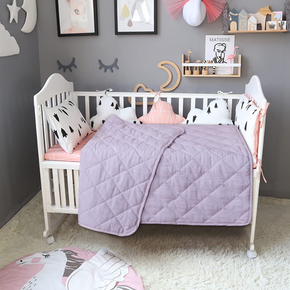 BEDSUM Microfiber Toddler Comforter Light Purple 43x60 Inches
