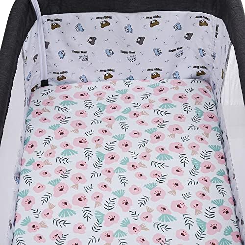 Tontukatu Bassinet Sheet Set 4 Pack Floral Pink