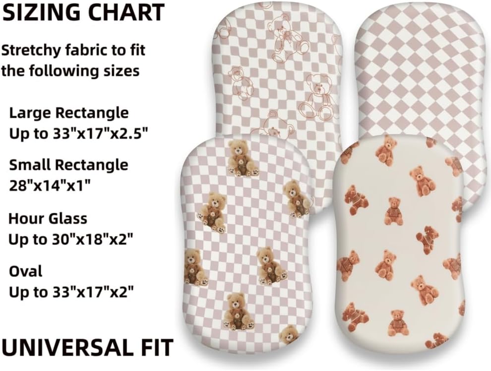 FIGEPO Fitted Baby Neutral Bassinet Sheets Set