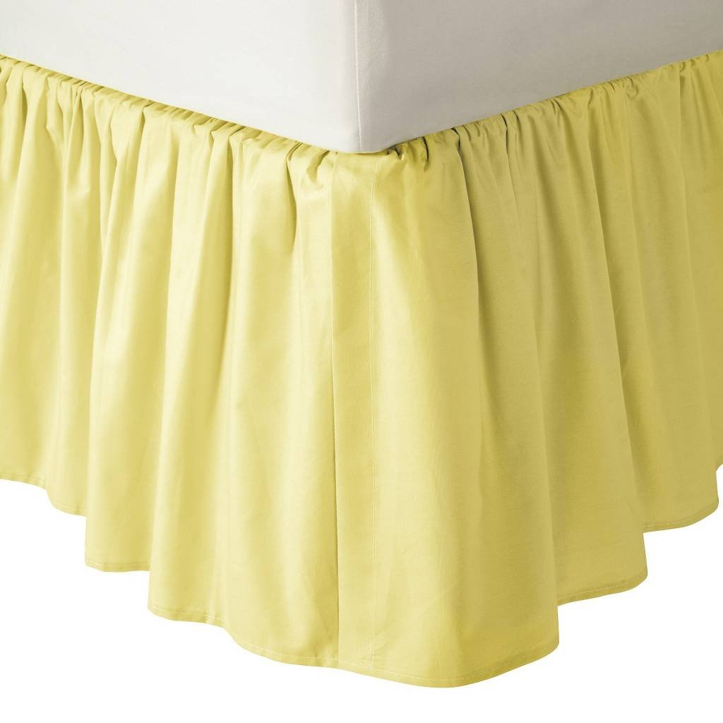 Baby Doll Bedding Solid Crib Skirt Yellow 1