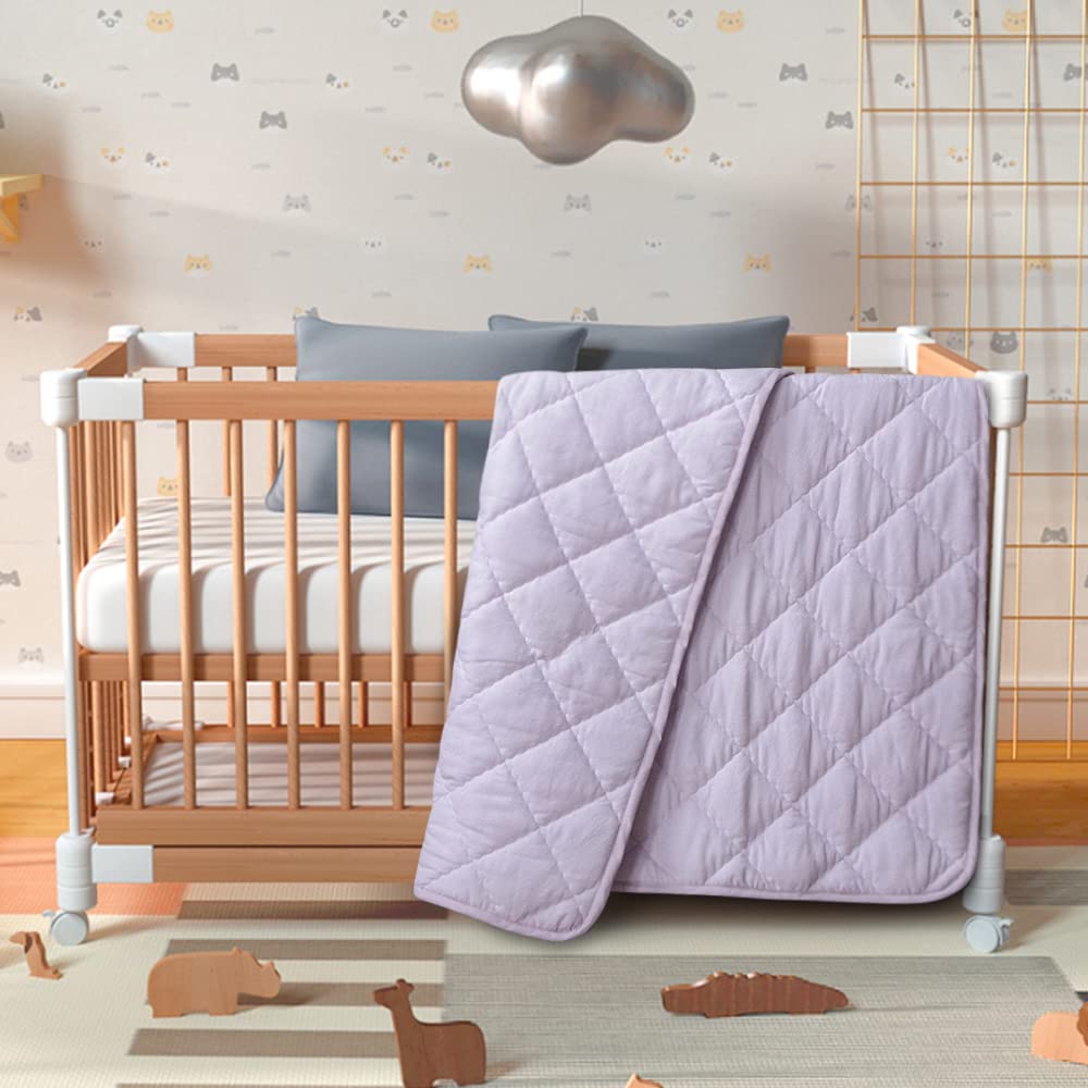 BEDSUM Microfiber Toddler Comforter Light Purple 43x60 Inches