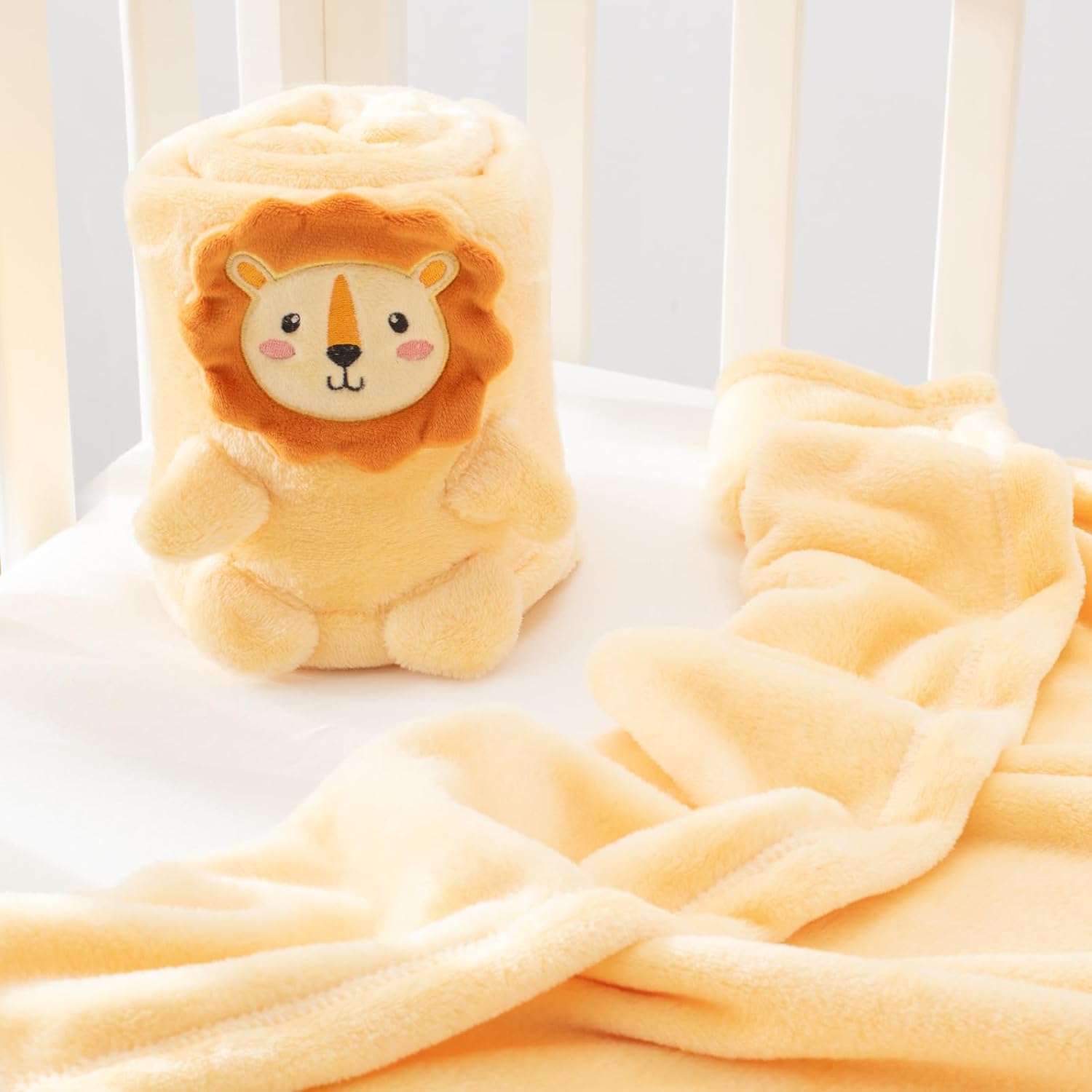 Babyhuggle Foldable Lion Plush Blanket - Soft and Safe for Newborns