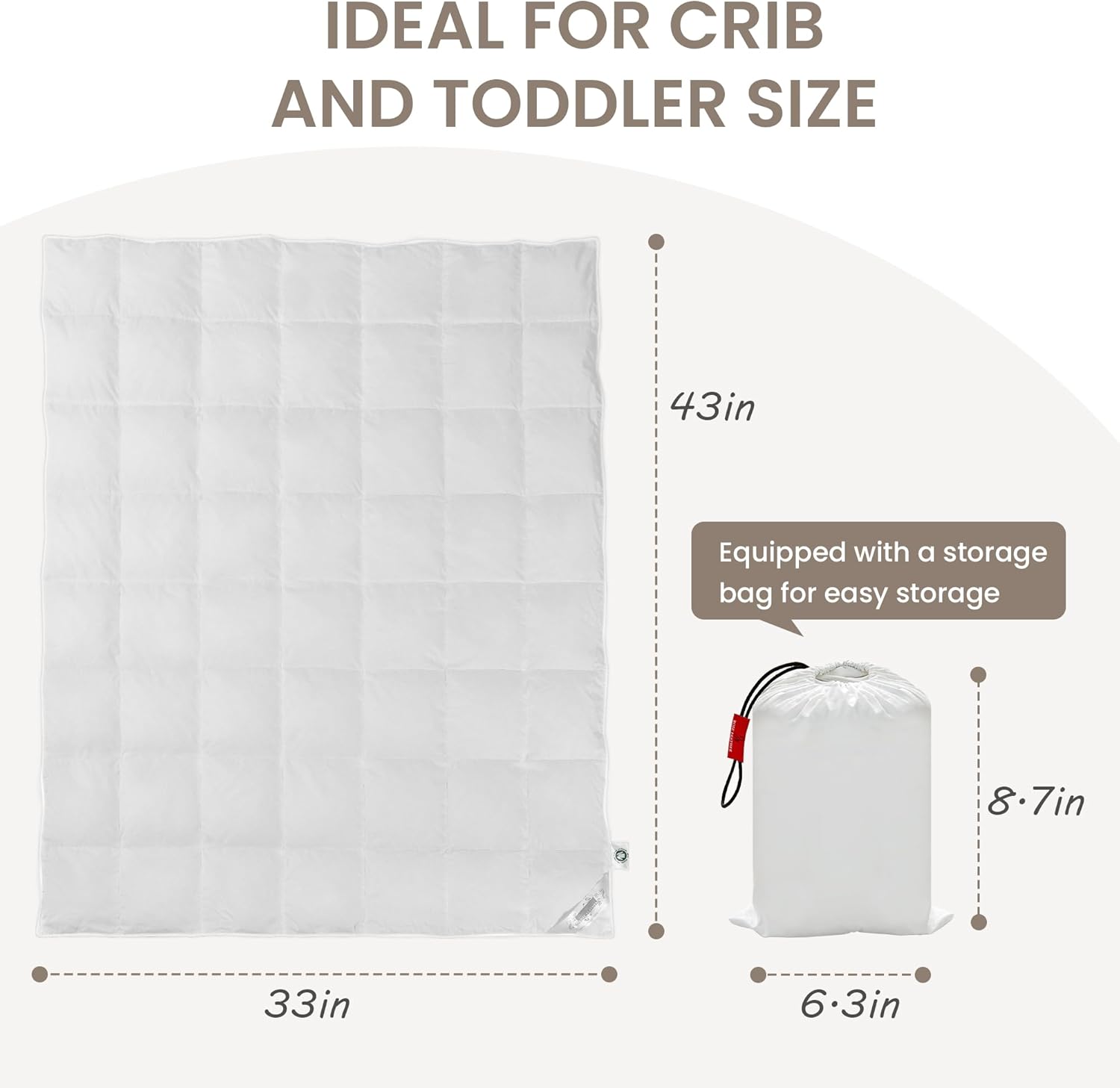 ROSE FEATHER Summer Cooling Baby Quilt with Corner Tabs