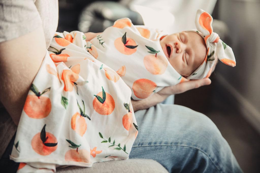 TeoBee Peach Swaddle and Headband Set 0-6 Months
