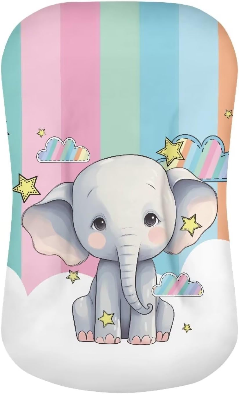ZDCUSTOM Cartoon Elephant Print Bassinet Sheet