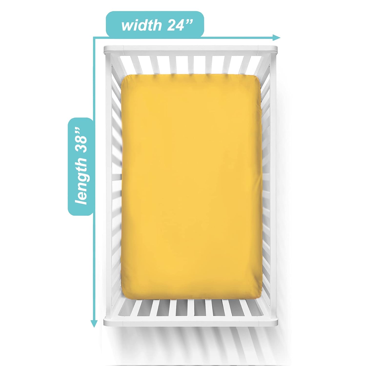 American Baby Company 100 Cotton Mini Crib Sheet 38 x 24 Yellow
