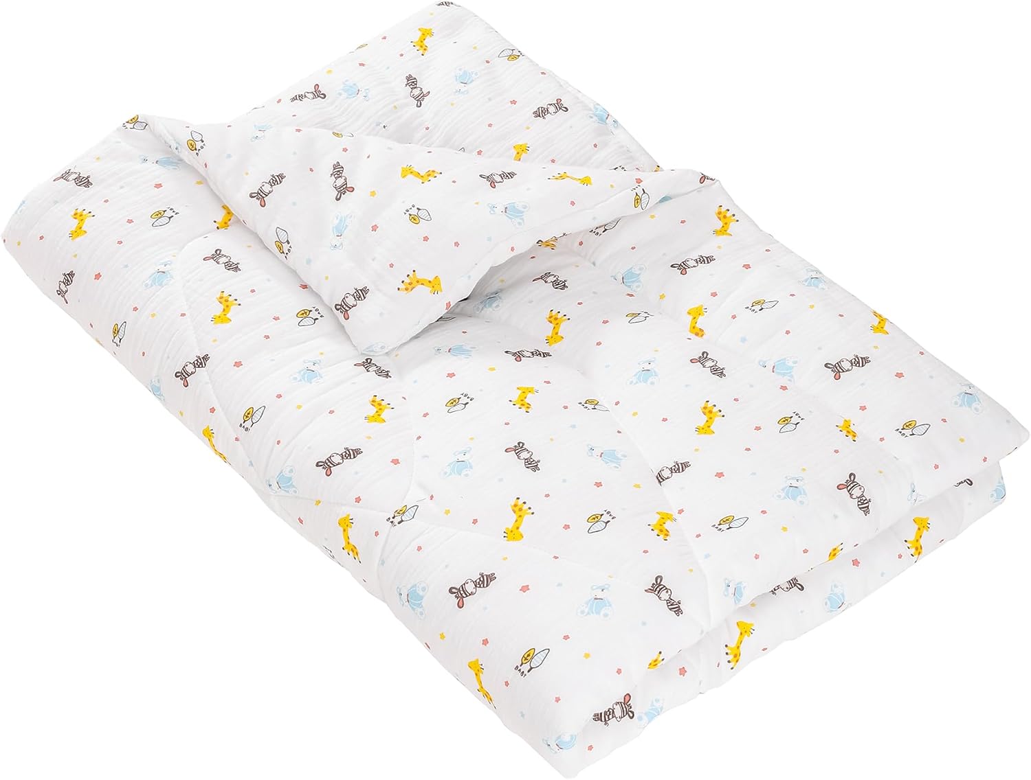 Baby Bees Giraffe Muslin Crib Quilt for Baby Boys and Girls