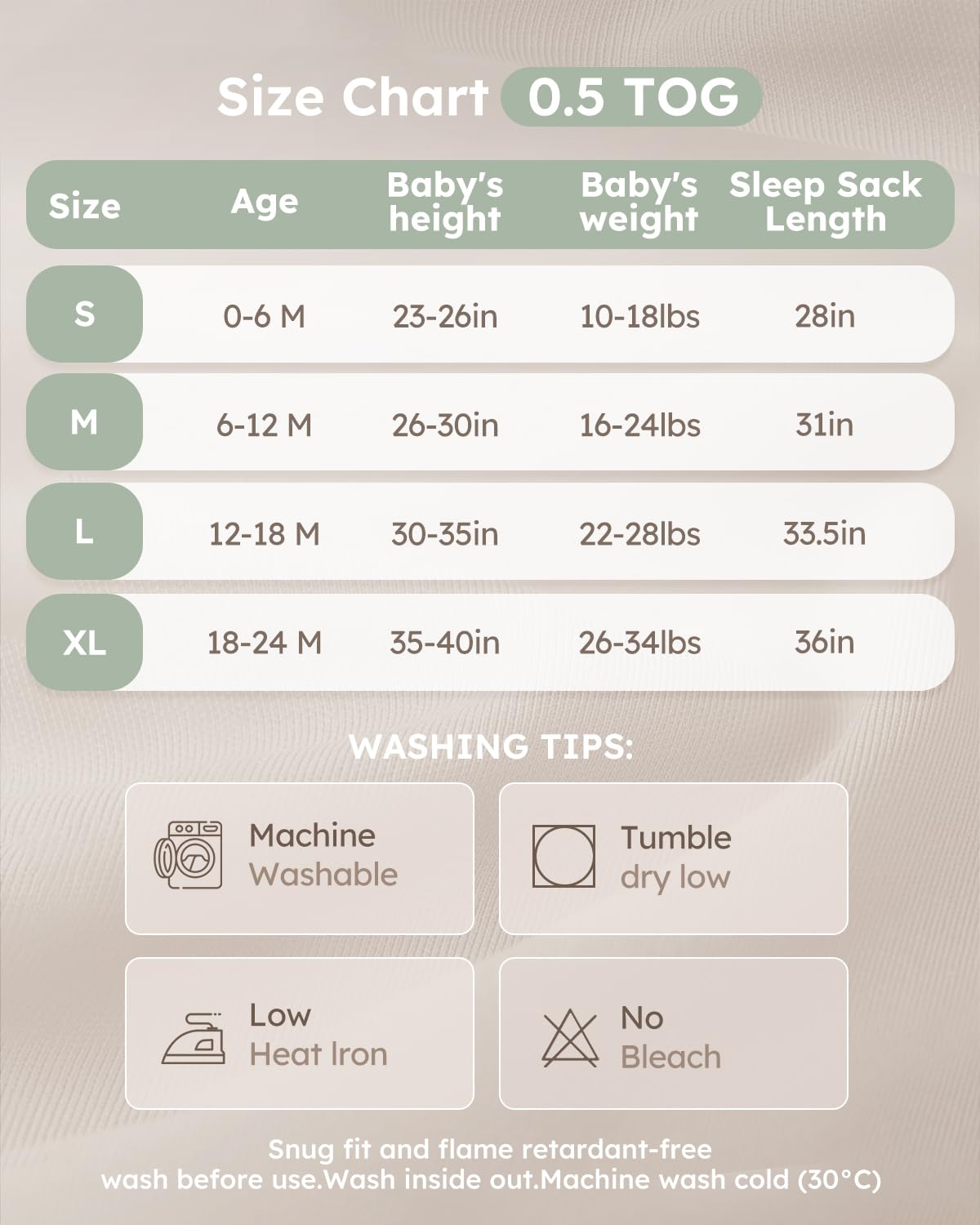 Yoofoss Organic Cotton Sleep Sack 0-6 Months 3 Pack