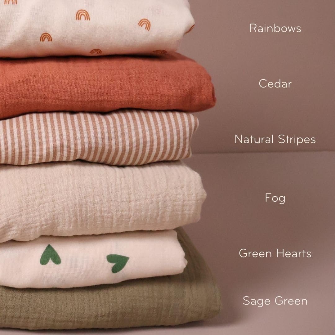 Huxie Mini Crib Sheets Organic Cotton Muslin Fitted 24x38