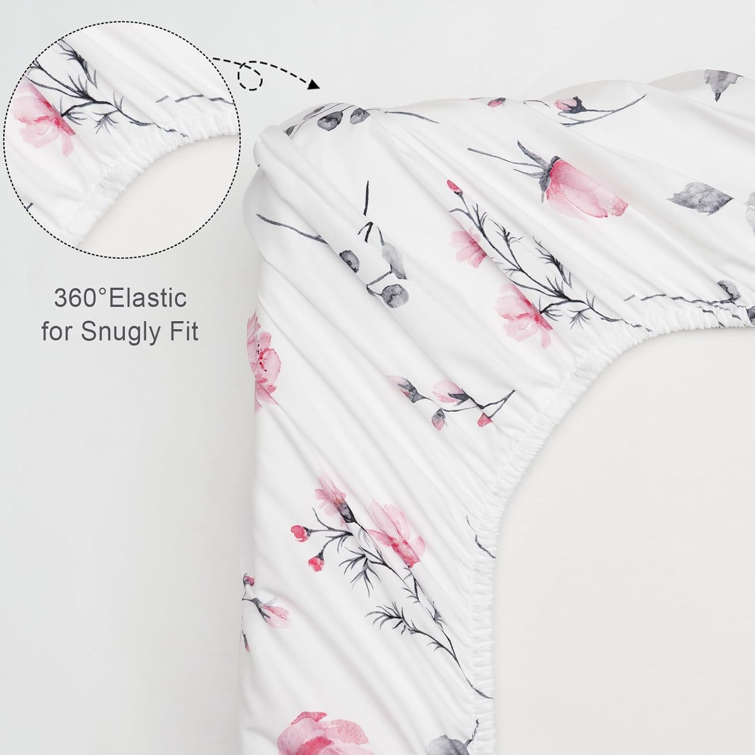 Davids Kids 3 Pack Bassinet Sheets with Floral Design
