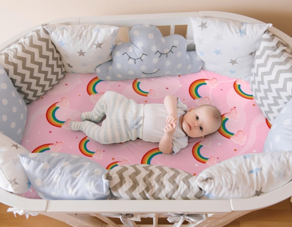 4 Pack Soft Bassinet Sheets Set for Baby Girls