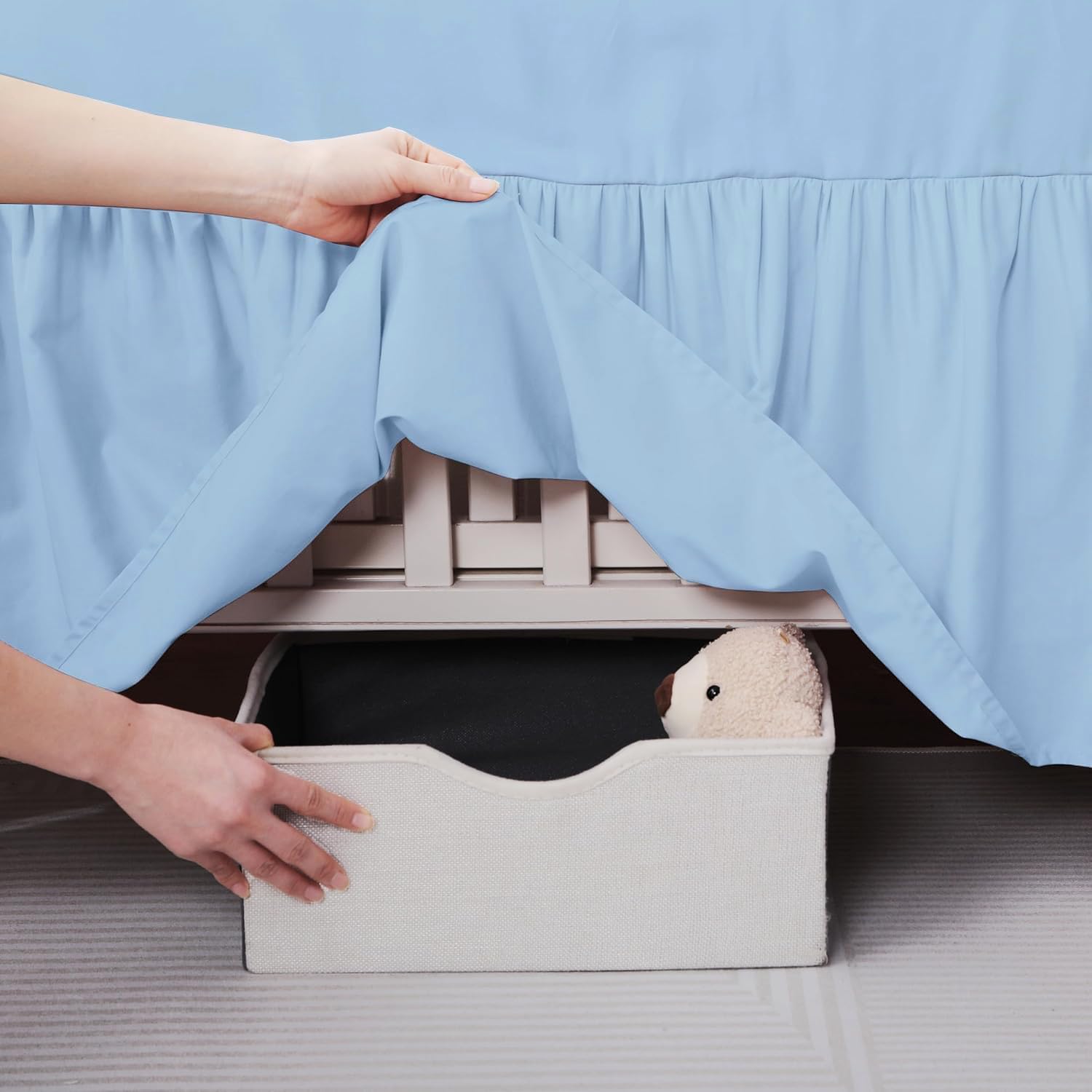 MD Home Decore Crib Bed Skirt Dust Ruffle - Light Blue