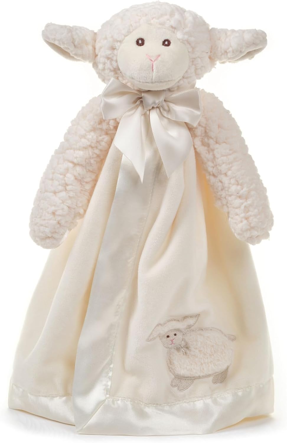 Bearington Baby Lamby Snuggler - 15 Inch White Plush Security Blanket