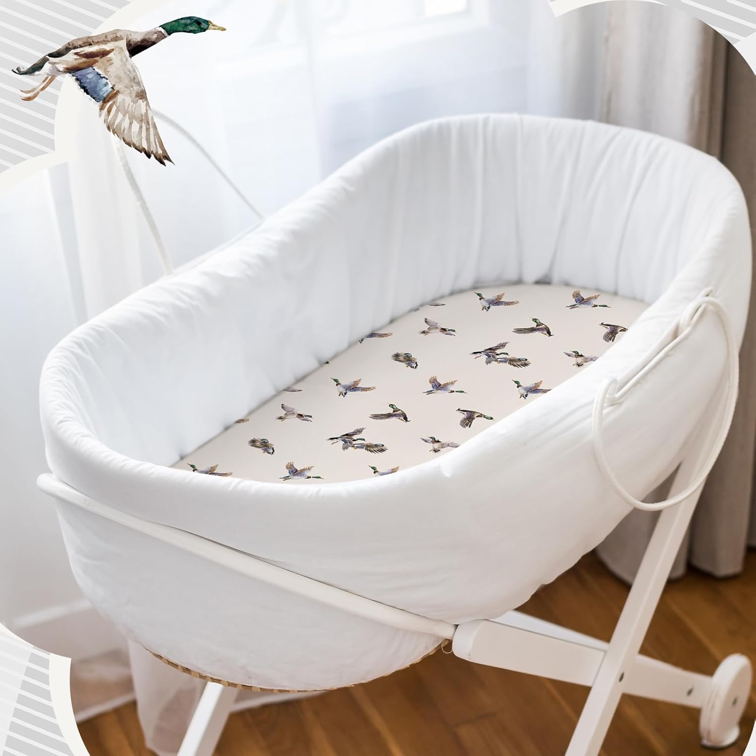 4 Pack Mallard Duck Bassinet Sheets Set