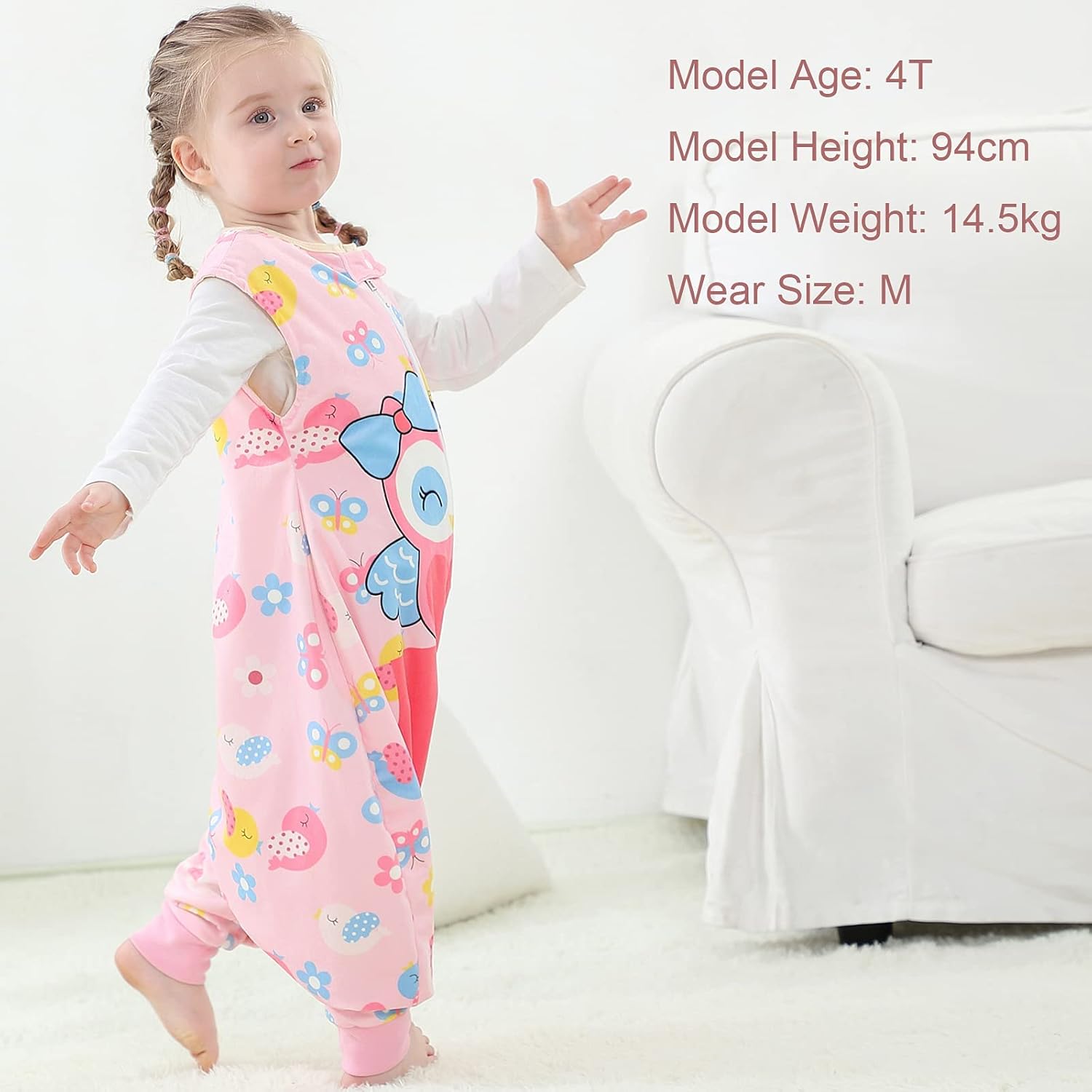MICHLEY Owl Wearable Blanket Toddler 1-3T