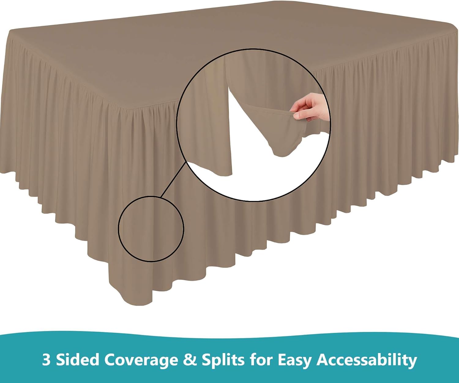 Ready To Rest Taupe Crib Bed Skirt 14 Drop 28x52 1