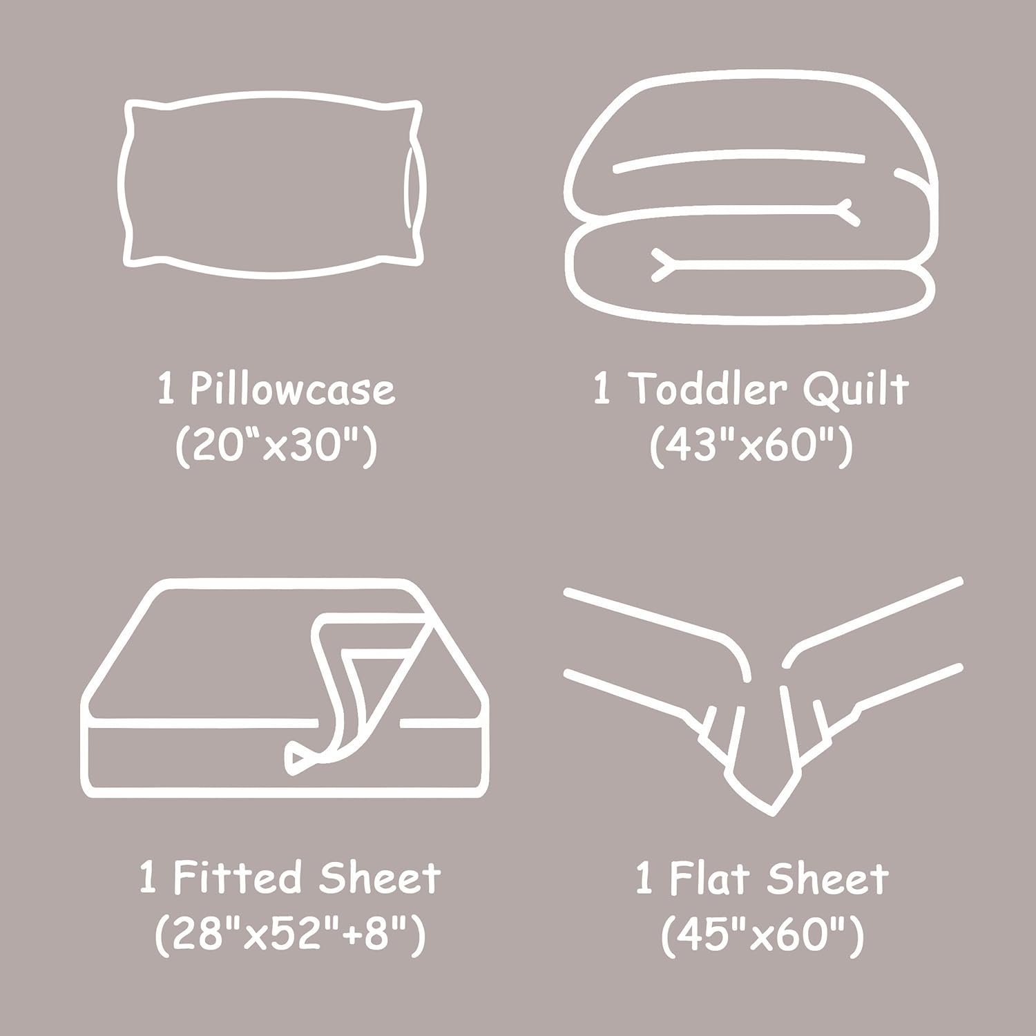 FLXXIE Toddler Bedding Set - 4 Piece Microfiber Set in Orange