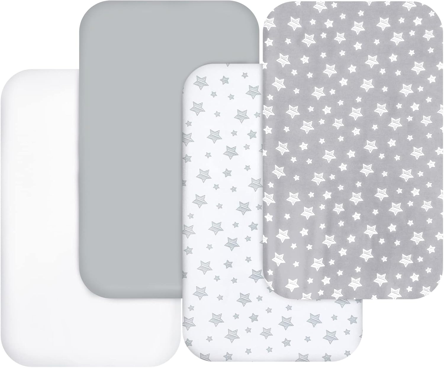 Moonsea Bassinet Sheets 4 Pack - Grey 33 x 20