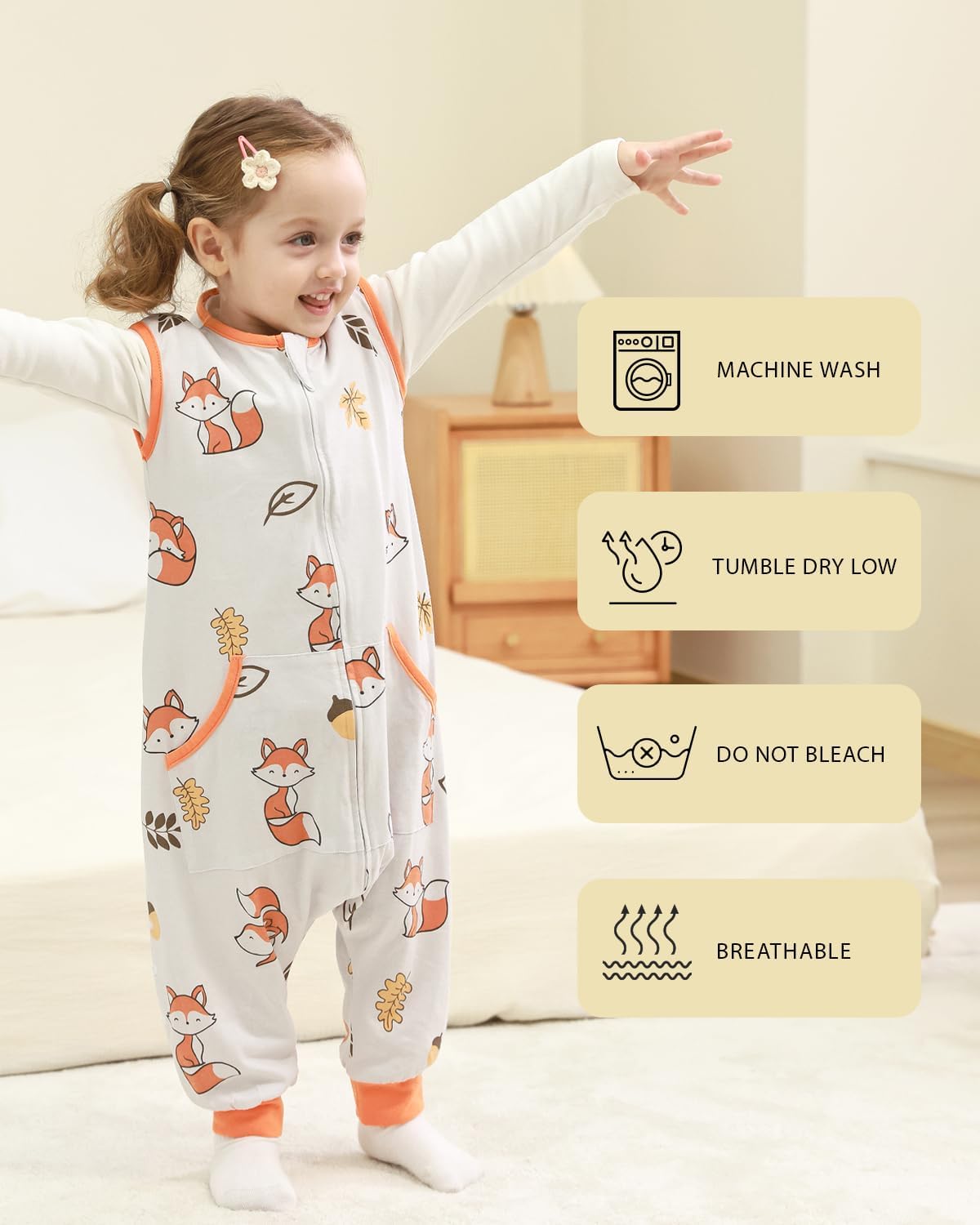 HOMEAL Toddler Sleep Sack with Legs 05Tog 12M-2T