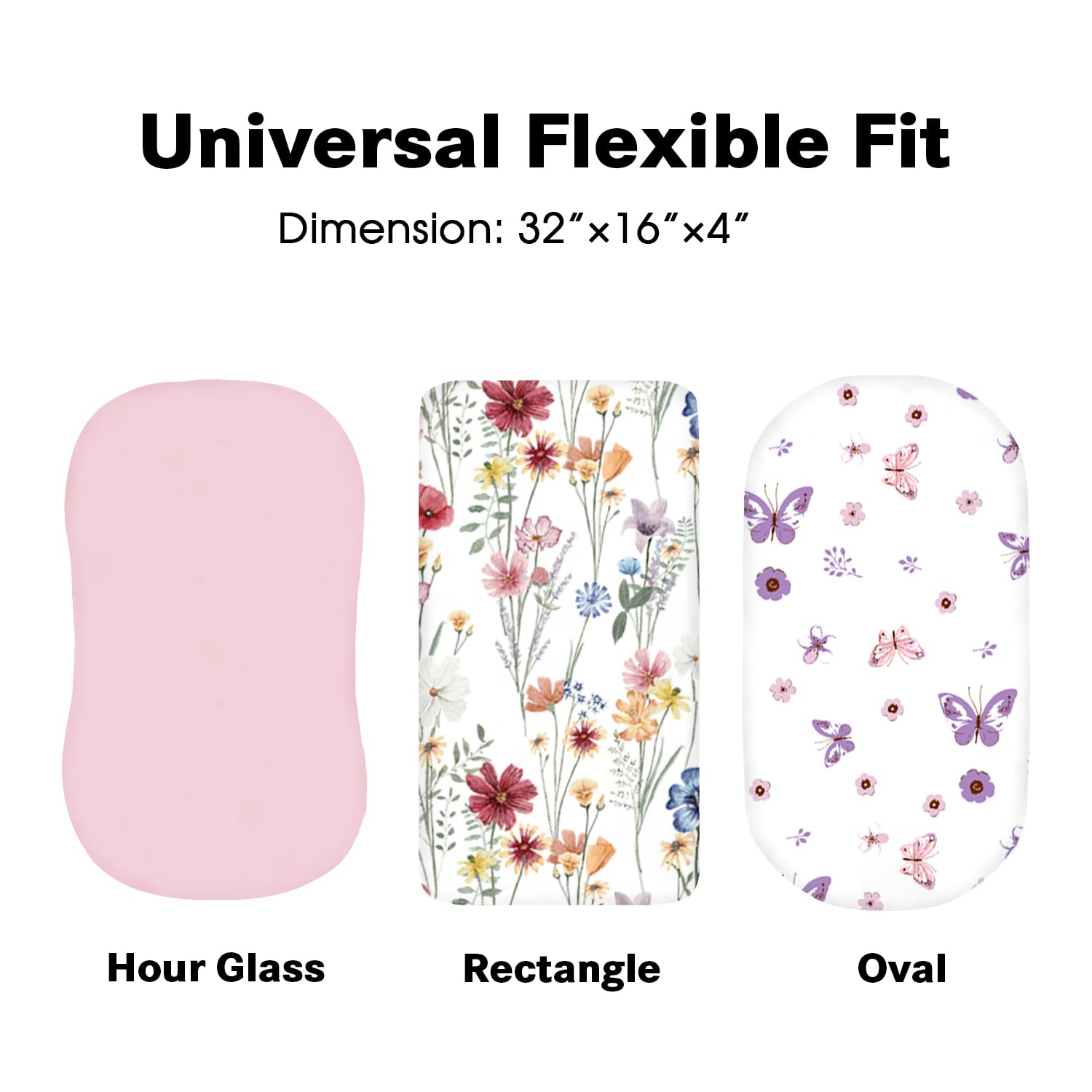 Bimocosy Bassinet Sheets 4 Pack Neutral Butterfly Pattern