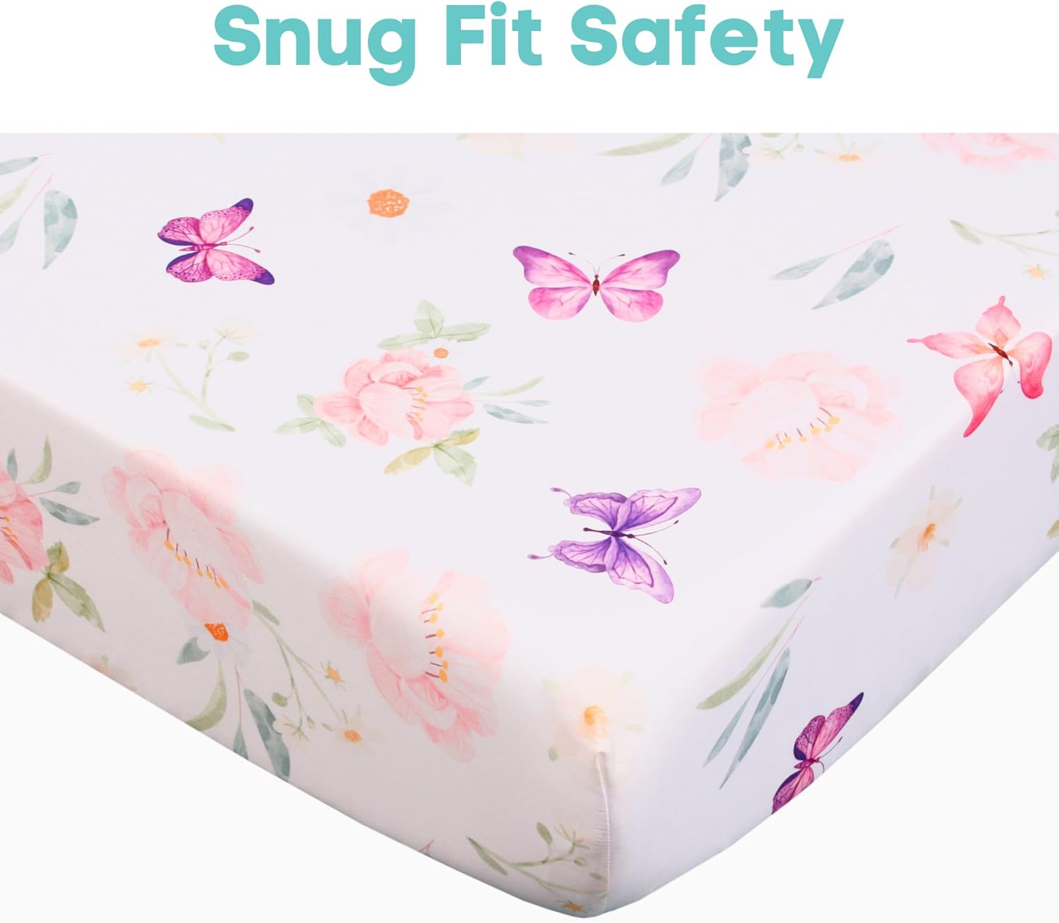 La Premura Baby Girl Crib Bedding Set with Purple Butterfly Design