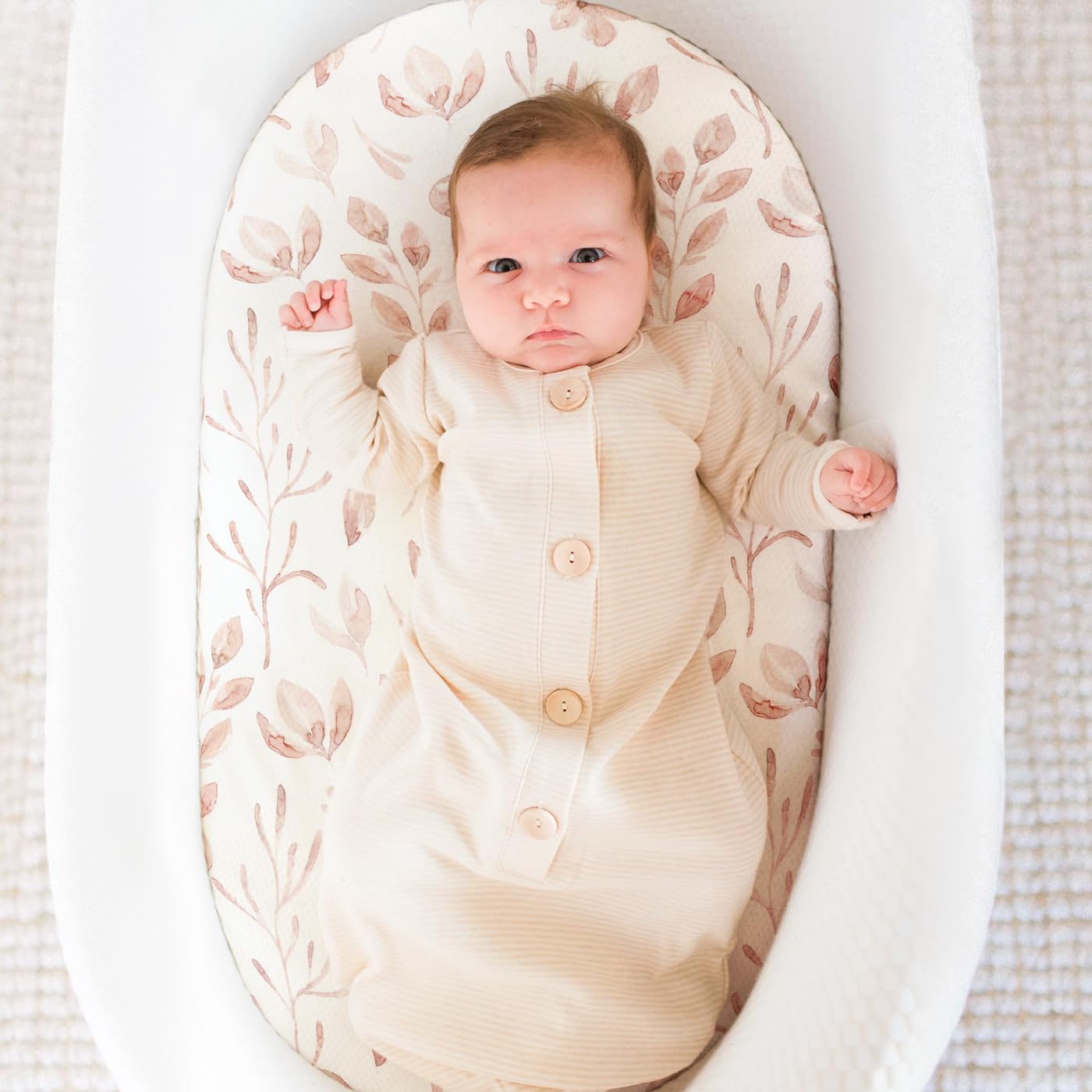 GRSSDER 3 Pack Ultra Soft Stretchy Bassinet Sheets Blush Pink Floral