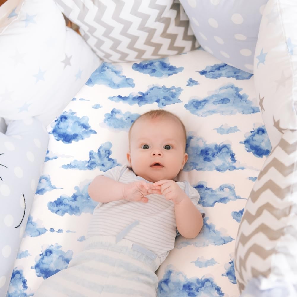 4 Pack Breathable Bassinet Sheets for Baby Boys