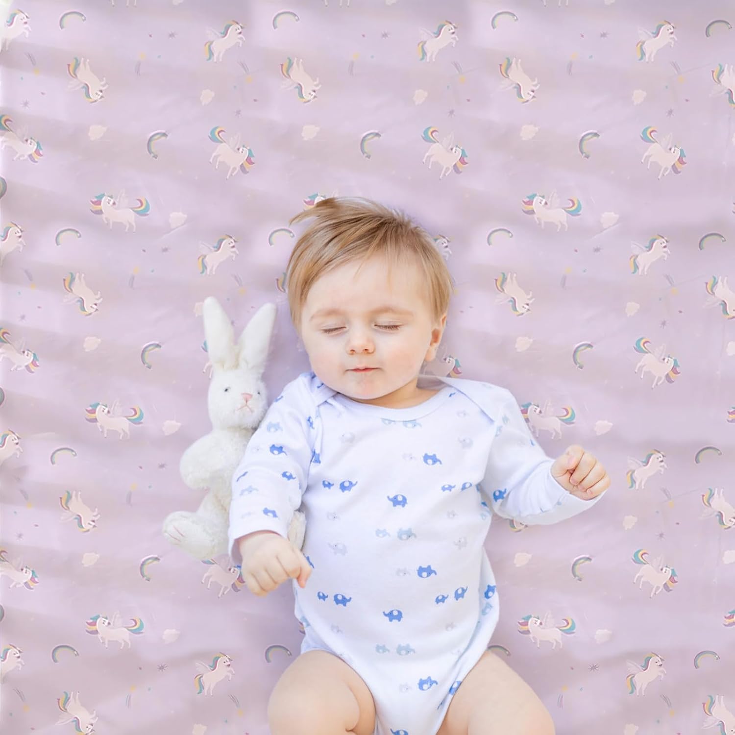 Wowelife Unicorn Crib Bedding Set Purple 3 Pieces