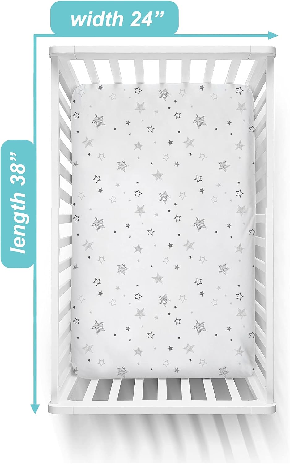 TL Care 100 Cotton Mini Crib Sheet 38x24