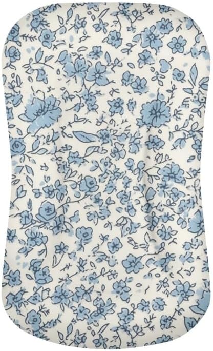 Daulesho Blue Ditsy Floral Crib Sheets for Boys or Girls