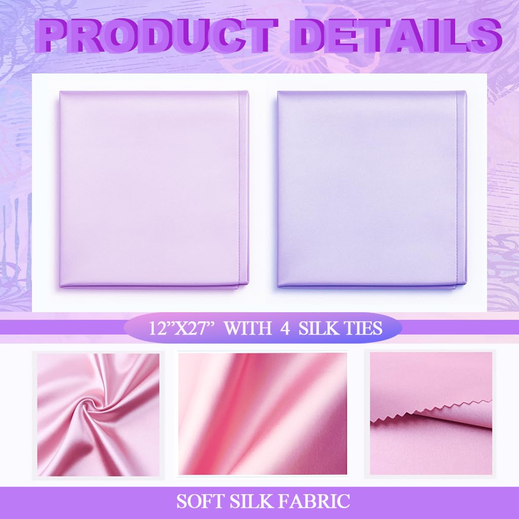 Okueejur 2 Pcs Satin Bassinet Sheets Pink Purple
