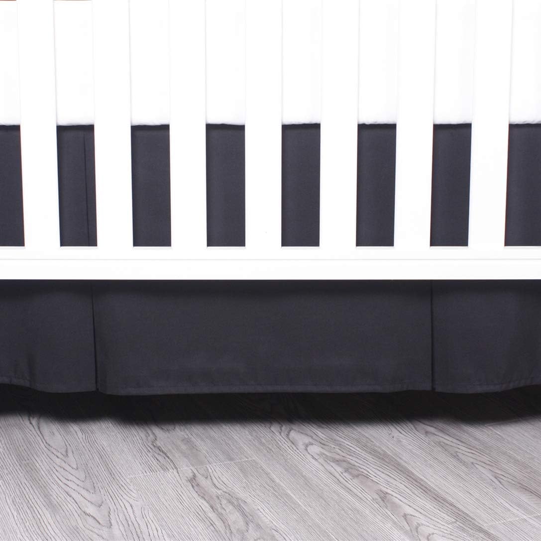 Belsden 2 Pack Crib Skirts with Split Corners Grey Black